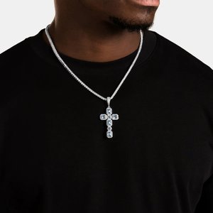 Pendentif chaîne pour homme en diamant de laboratoire, or, or rose, or blanc, argent, bijoux de luxe, cadeau - Product Image 3