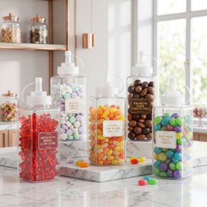 Wholesale Square PE Wide Mouth Plastic <b>Squeeze</b> <b>Bottles</b> 360ml 600ml 800ml 1000ml with Cap for Salad Sauce, Vietnam Factory - Product Image 4