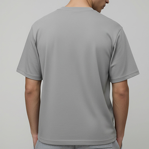 T-shirt surdimensionné noir personnalisé OEM/ODM pour homme, épaules tombantes, coton lourd 100%, couleur unie, respirant, style hip hop. - Product Image 6