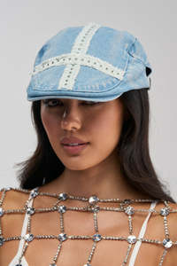 Gorra de Béisbol Ajustable de 5 Paneles en Mezclilla Azul Claro, 100% Algodón, con Decoración de Remaches, Estilo Urbano Unisex, Ropa Casual de Primavera/Verano - Product Image 5
