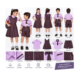 Uniforme Escolar para Niñas MG ENTERPRISES de la Mejor Calidad, Vestido Tipo Frock, Cómodo y Transpirable, Tela de Algodón, Uso Diario Escolar, En Stock - Product Image 4