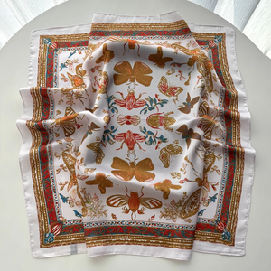 Elegant Print Women Scarf Silk Satin Neckerchief Foulard Square Scarves Hairbands Female Scarves <b>Shawls</b> <b>Wraps</b> - Product Image 5