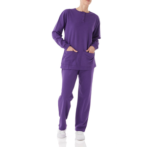 Conjunto Deportivo de 2 Piezas para Mujer, de Lujo, Invernal, Casual, de Felpa, 100% Algodón, Ligero, Transpirable, de Alta Calidad, a la Moda - Product Image 1