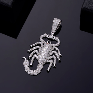 Colgante de Escorpión de Moissanita, Joyería Gótica Hip Hop, Collar con Incrustaciones de Piedras, Regalo Streetwear para Hombres y Mujeres - Product Image 5