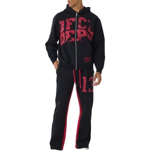 Alta calidad 2025 cremallera impresa hombres polar chándal logotipo personalizado Color sólido al por mayor XXL para hombres de invierno chándal - Product Image 1