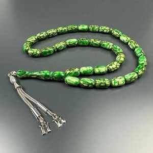 Tasbih islamique rond en résine fait main, perles de prière musulmanes, chapelet Dhikr Tasbeeh avec finition élégante, Ramadan, Eid, religieux - Product Image 1