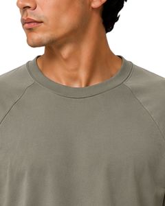เสื้อยืดแขนสั้นคอกลมสีเขียวมะกอกทรงแร็กแลนเรียบง่ายสไตล์ลำลองสตรีทแวร์โลโก้สั่งทำได้ทรงโอเวอร์ไซส์แฟชั่นเนื้อผ้านุ่มพรีเมียมสำหรับฤดูร้อน - Product Image 5