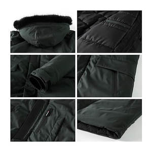 Chaqueta de Esquí Tipo Parka para Hombre, Resistente al Agua, Chaqueta Acolchada Larga para Invierno con Capucha de Piel Sintética Extraíble, Aislada para Clima Frío - Product Image 5