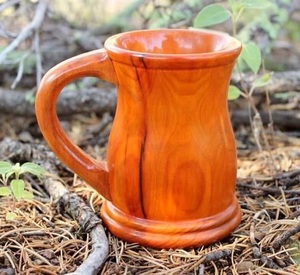 Tasse à café artisanale en bois massif, écologique, grande capacité, résistante à l'eau bouillante, finition naturelle, moderne - Product Image 2
