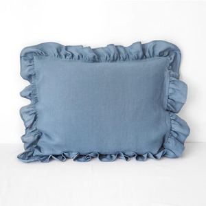 ปลอกหมอนอิงสี่เหลี่ยมสีดำพร้อมขอบระบายผ้าลินินตกแต่งบ้านสไตล์นอร์ดิก - Product Image 3