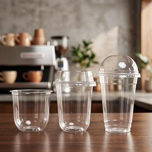 Quang Quan Transparent Disposable 12oz 24oz <b>Plastic</b> <b>Cups</b> Single Wall PP 95mm Diameter Hot/Cold Beverages Milk Tea Juice - Product Image 1