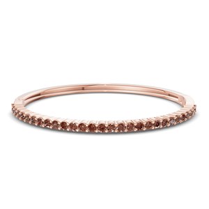Eternity 14k Gold Round Cut Embrace Brown Color Lab Grown Diamond Openable <b>Bangle</b> <b>Bracelet</b> Available In (1 Ct. Tw.) At Wholesale - Product Image 3