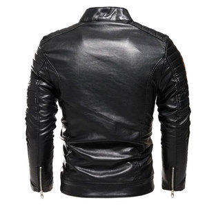 Chaqueta de Motocicleta de Cuero Genuino para Mujer, Transpirable, con Cuello Alto, Cierre de Cremallera, Color Negro Sólido, para Otoño - Product Image 3