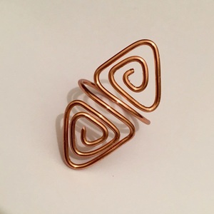 Unique Forged Copper Spiral Band Modern Bohemian Style Ring Vintage-Inspired Copper Swirl Ring - Product Image 6