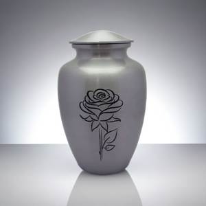 Press Lid Aluminum Urn for Human Ashes Adult Size - Snap Closure Metal Cremation Urn - Push On Top <b>Memorial</b> <b>Vase</b> for Funeral - Product Image 4