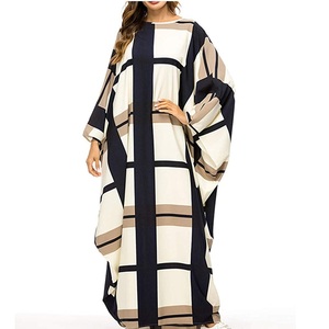 Abaya Eid musulmane modeste, simple, naturelle, style afghan, avec poche, imprimée, respirante, style Khimar Hijab, vente en gros - Product Image 1