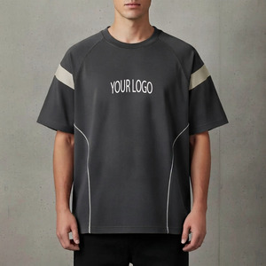เสื้อยืดแขนยาวทรงโอเวอร์ไซส์สำหรับผู้ชาย ผ้าฝ้าย 100% แห้งเร็ว สีพื้น ลำลอง คอกลม พิมพ์ลายโลโก้ด้านหน้า - Product Image 3