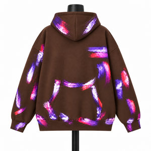 Sudadera con Capucha Oversize Rosa Transpirable de 400g con Cremallera, Estilo Urbano, de Felpa Francesa, con Bolsillo y Bordado de Lentejuelas, Marca Personalizada, Unisex - Product Image 6