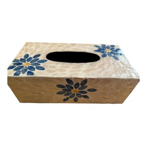 Handmade Wooden Tissue Box with Mother of Pearl Inlay for Home Decor - Product Image 5