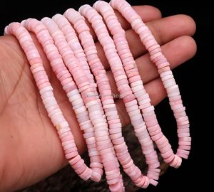 Cuentas de Ópalo Rosa Natural Heishi de 6-7mm, Cuentas de Ópalo Rosa Lisas en Forma de Rueda, Cuentas de Piedras Preciosas al por Mayor, Hilo de Cuentas de Ópalo de 16 Pulgadas - Product Image 5