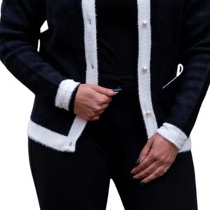 AKA Black and White <b>Cardigan</b> Women Greek Letter Knit <b>Sweater</b> Button Down Premium Cozy Stylish Casual Wear - Product Image 5