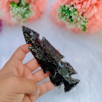 Magnifique poignard en obsidienne noire sculpté et gravé à la main, 6 pouces, figurine artisanale de qualité supérieure, mascotte Wiccan MUNTAHA