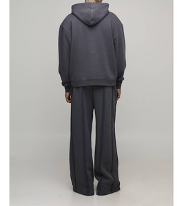 Pantalon de jogging brodé tendance taille standard européenne, taille double, en toile, coupe droite, avec poches latérales zippées - Product Image 6