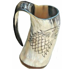 Mug à bière en corne naturelle, fournisseur indien, corne à boire pour fête, mug à café élégant en corne - Product Image 5
