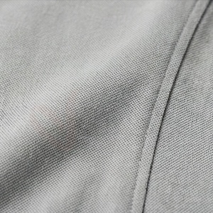 Polo en coton Oxford gris à manches courtes pour homme, coupe classique, respirant, design uni tissé - Product Image 5