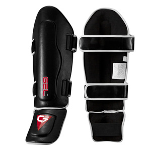 Caprio Custom Black Leather PU Non Slip Professional <b>Shin</b> <b>Guards</b> Combo Set for Muay Thai Kickboxing <b>MMA</b> Boxing Protective Gear - Product Image 3