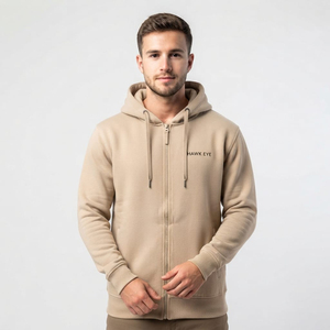 Sweat à capuche pour homme de haute qualité, écologique, surdimensionné, à épaules tombantes, doublé en polaire, sans cordon, lourd, avec logo personnalisé - Product Image 3
