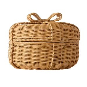 Panier en rotin artisanal décoratif avec couvercle, panier en osier écologique, panier mignon pour la maison, le salon, en provenance du Vietnam - Product Image 3