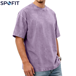 T-shirts Homme 2026 les plus vendus, coupe oversize, style streetwear et hip-hop, en coton épais délavé à l'acide, à prix abordable - Product Image 5