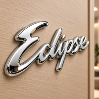 Plaque signalétique personnalisée en ABS chromé 3D gaufré pour porte de bâtiment commercial, finition brillante, avec logo de marque pour signalétique publique