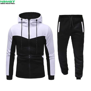 Heavy Weight Dense Fabric Winter Tracksuit Men Extra Warm Hooded Sweatshirt Tapered Ankle <b>Joggers</b> <b>Matching</b> Outfit <b>Sets</b> - Product Image 2