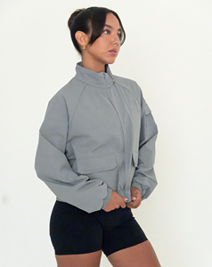 Chaqueta Cortavientos de Poliéster Tejido de Alta Calidad para Mujer, con Cierre de Cremallera, para Otoño - Product Image 6