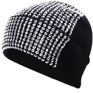 Womens Rhinestone Beanie Hat Sparkly Crystal Studded Knit <b>Winter</b> <b>Cap</b> Fashion Bling Beanie Wholesale OEM Supplier - Product Image 1