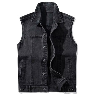 Casual wear top quality best <b>material</b> low MOQ Men's <b>Denim</b> Vest high demanding latest style trending custom logo Men's <b>Denim</b> Vest - Product Image 1