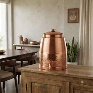 Distributeur d'eau artisanal en cuivre pur, urne à boissons en cuivre martelé avec couvercle et robinet, pour la maison, l'hôtel, le restaurant, fournisseur en gros, vente en gros B2B - Product Image 3