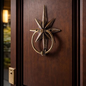 <b>Rustic</b> Nordic Matte Black Metal <b>Door</b> Knocker Durable Home <b>Door</b> Decor Unique Heavy Duty Metal <b>Door</b> Knocker - Product Image 5
