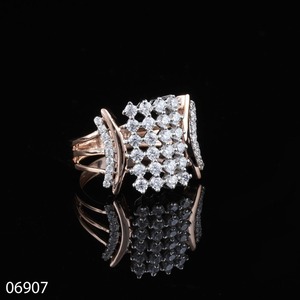Bold Rose Gold <b>Cluster</b> Lab Grown Diamond Statement Engagement Ring for Certified 14K Gold Plated Brilliant Cut Trendy Women's - Product Image 5