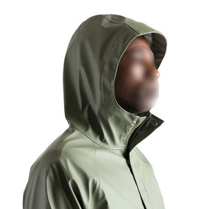 Veste imperméable à capuche pour homme, vêtements décontractés pour l'extérieur, coque en polyester, fermeture éclair, style automne, vert - Product Image 4