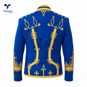 Chaqueta de Lana Negra de Doble Botonadura para Hombre de Alta Calidad, Cuello Mao, Logotipo Bordado en Dorado en la Parte Delantera, Abrigo Formal de Invierno - Product Image 6