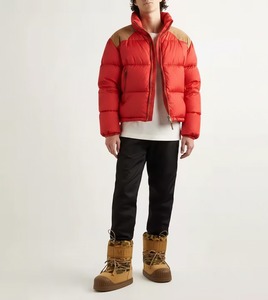 Men's Blue <b>Quilted</b> Puffer Jacket Stand Collar Zipper Closure Windproof <b>Winter</b> Casual Thick Polyester Fiber Filling - Product Image 6