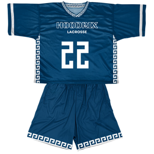Fabricant professionnel d'uniformes de lacrosse, OEM, impression par sublimation, ensemble de maillots de lacrosse pour hommes et jeunes, design personnalisé, maille vierge - Product Image 1