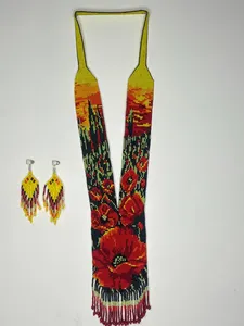TRENDING TOP Handmade Floral Beaded <b>Necklace</b> Set | Boho <b>Statement</b> Jewelry FOR WEDDING , GIFT FOR HER - Product Image 2