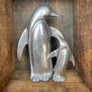 Figurines de pingouins en aluminium, lot de 2, décoration animale moderne, décoration de table, décoration de la maison - Product Image 1