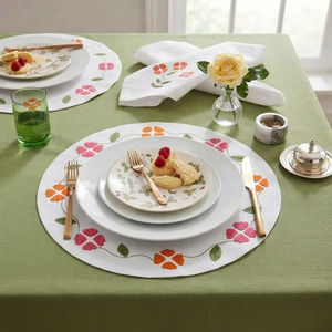 Ensemble de nappes et de serviettes de table brodées personnalisées, motif floral vintage, coton de haute qualité, lavable en machine, décoration de table pour la maison et l'hôtel - Product Image 3