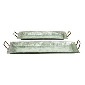 Bandeja de Servir Galvanizada, Rectangular, de Metal Martillado, Moderna, de Acero Inoxidable, Decorativa, para el Hogar, Utensilios de Cocina y Bar - Product Image 5