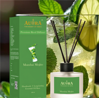 Diffuseurs à bâtonnets en verre personnalisés, prix usine, 200 ml, bâtonnets en rotin, huile essentielle longue durée, vanille naturelle premium